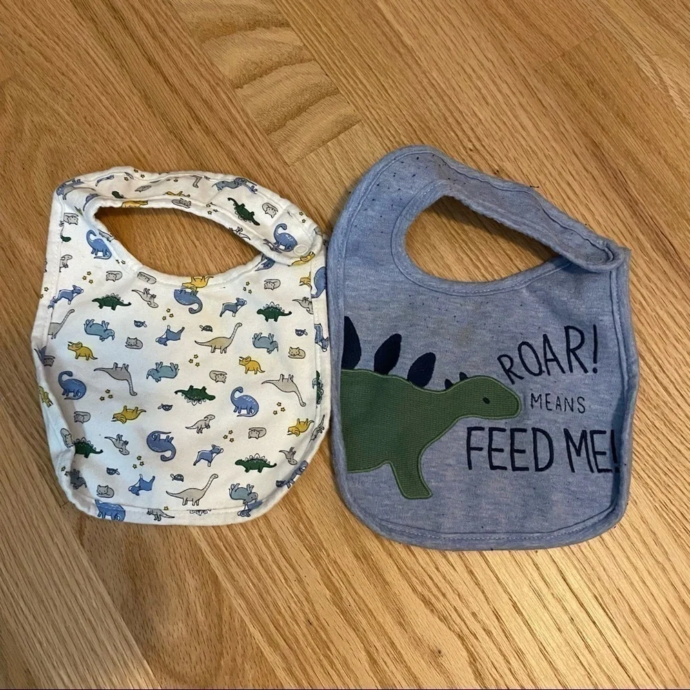 Dinosaur Bib Bundle Kids Baby White Blue Carter’s